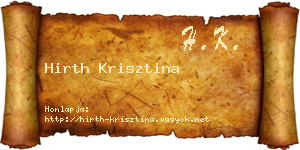 Hirth Krisztina névjegykártya