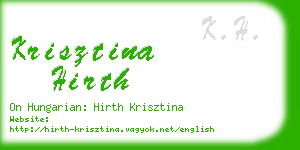 krisztina hirth business card